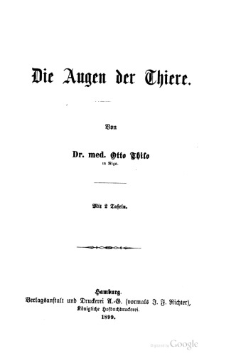 Die Augen der Thiere [Tiere]
