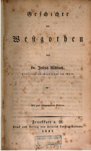 Geschichte der Westgothen [Westgoten]