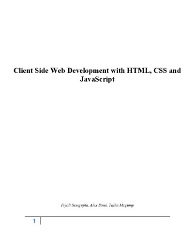 Client Side Web Development with XHTML, CSS and JavaScript
