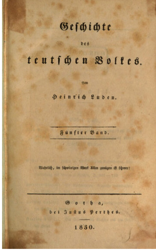 Geschichte des teutschen Volkes