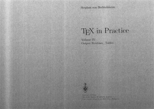 TEX in Practice