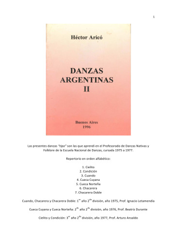 Danzas argentinas II