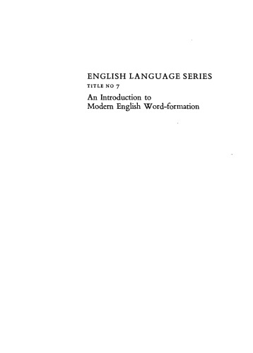 An Introduction to Modern English Word Formation