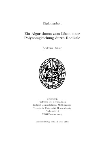 Ein Algorithmus zum Lösen einer Polynomgleichung durch Radikale