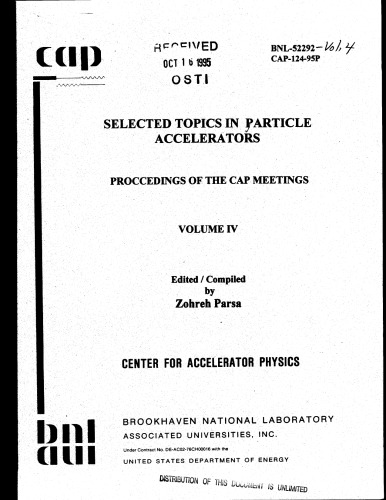 Selected Topics in Particle Accelerators Vol IV