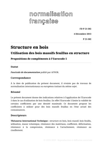 NF P21 - Structures en bois