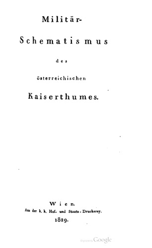 Militär-Schematismus des österreichischen Kaisertums