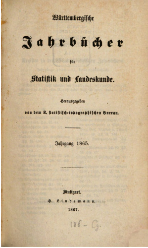 Württembergische Jahrbücher für Statistik und Landeskunde