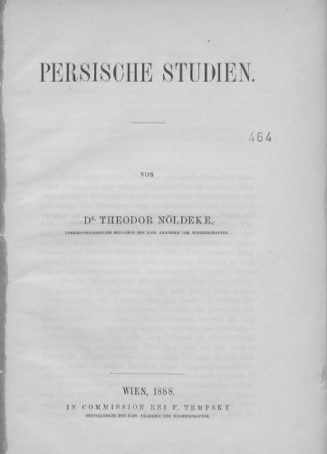 Persische Studien, I & II