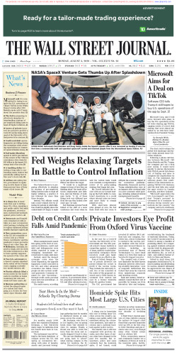 Wall Street Journal Monday August 3, 2020
