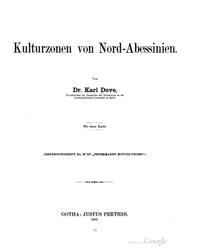 Kulturzonen von Nord-Abessinien