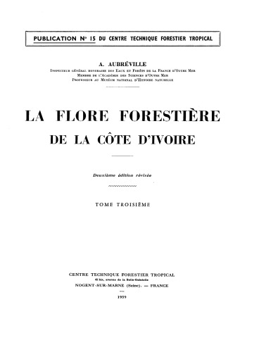 La flore forestière de la côte d'ivoire 3.