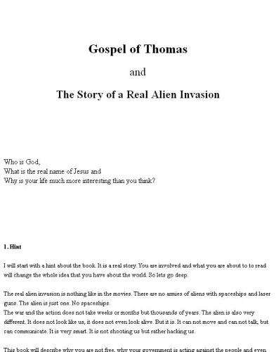Gospel of Thomas and The Story of a Real Alien Invasion