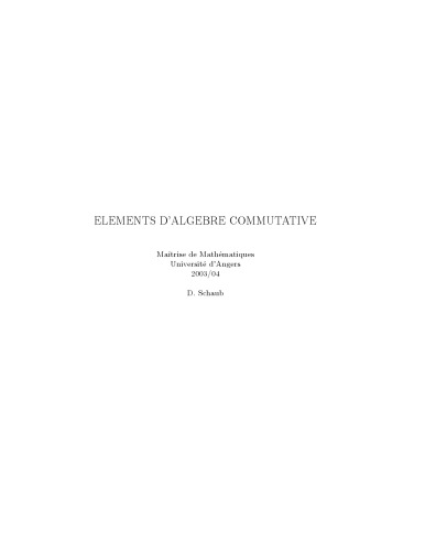 Elements d’algebre commutative