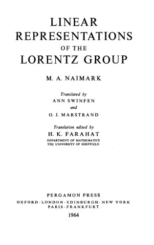 Linear representations of the Lorentz group