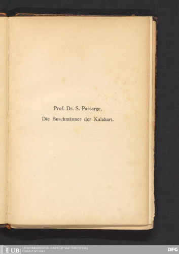 Die Buschmänner der Kalahari