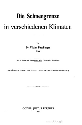 Die Schneegrenze in verschiedenen Klimaten