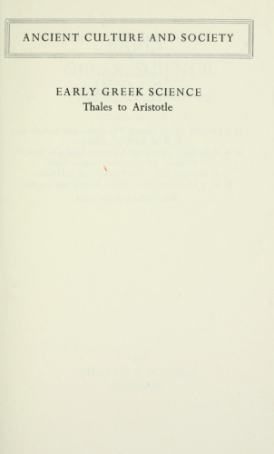 Early Greek Science: Thales to Aristotle