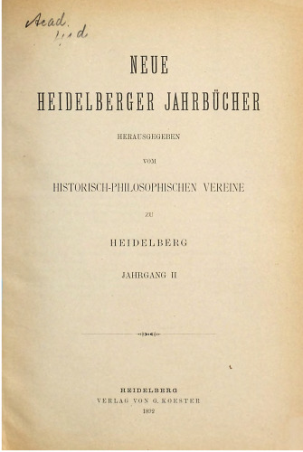 Neue Heidelberger Jahrbücher