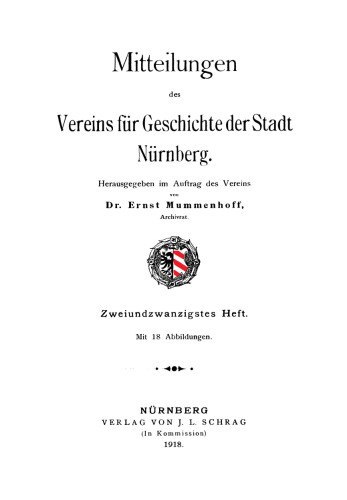 Mitteilungen des Vereins für Geschichte der Stadt Nürnberg