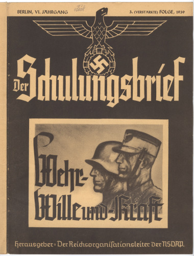 NSDAP Schulungsbrief 1939_03 „Wehr- Wille und -Kraft“
