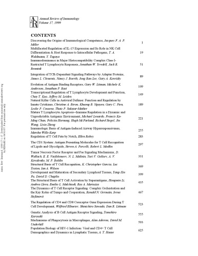 Annual Review of Immunology Volume 17 1999