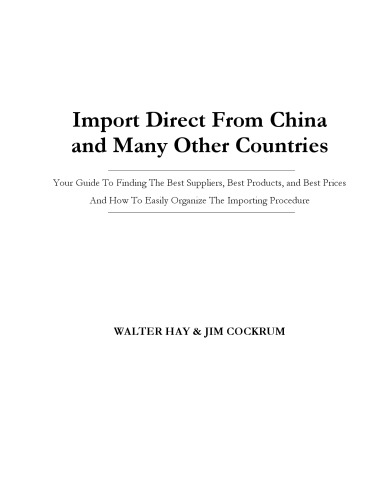Import Direct From China and Many Other Countries