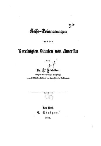 Reise-Erinnerungen aus den Vereinigten Staaten von Amerika