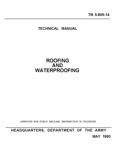 Roofing and Waterproofing [US Army Mil TM 5-505-14]
