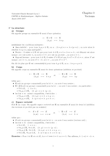 CAPES de Mathématiques : Algèbre linéaire [Lecture notes]
