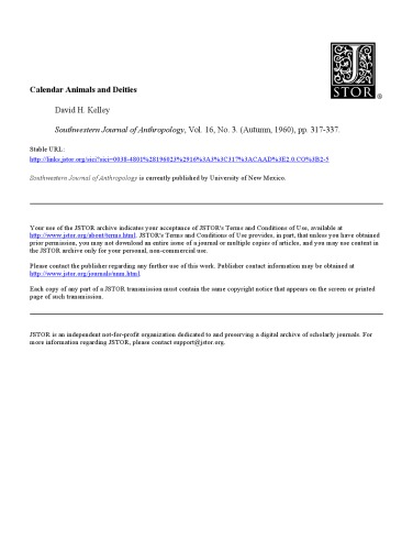 Calendar Animals and Deities