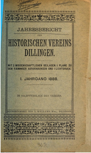 Jahresbericht des Historischen Vereins Dillingen