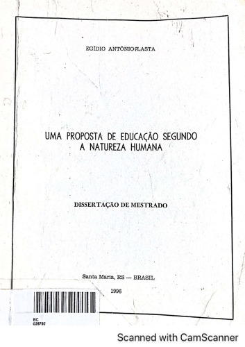 Uma Proposta de Educação Segundo a Natureza Humana (Dissertação)