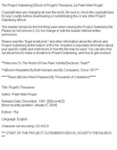 Roget's Thesaurus