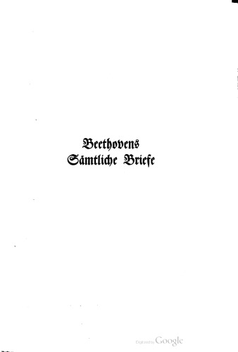 Beethovens Sämtliche Briefe