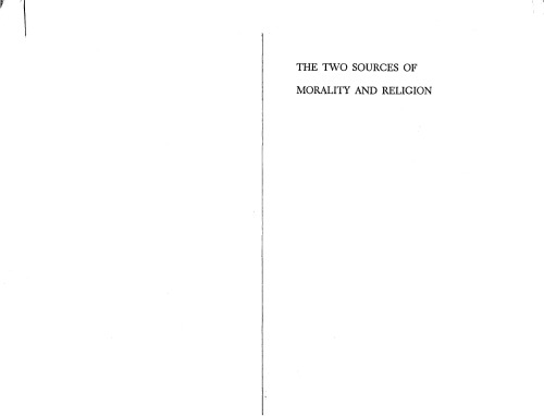 The Two Sources of Morality and Religion