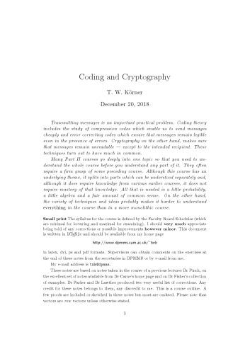Coding and Cryptography
