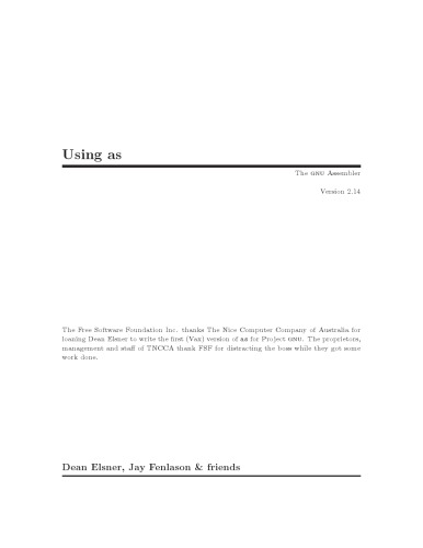 Using as, the GNU Assembler