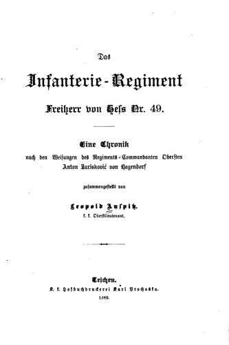 Das Infanterie-Regiment Freiherr von Hess Nr. 49