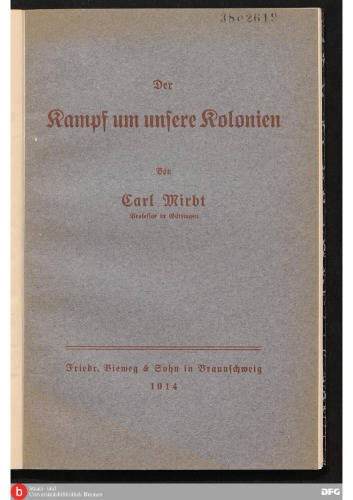 Der Kampf um unsere Kolonien