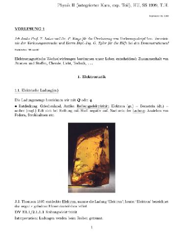 Physik II Vorlesung