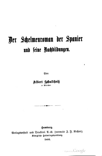 Der Schelmenroman der Spanier und seine Nachbildungen