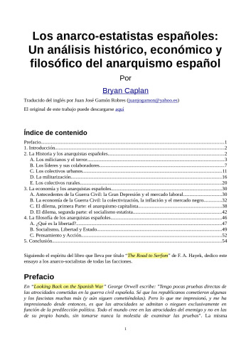 Los anarco-estatistas españoles: Un análisis histórico, económico y filosófico del anarquismo español