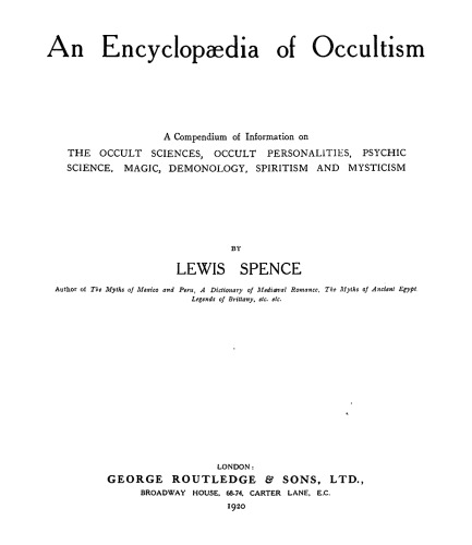 An Encyclopaedia of Occultism