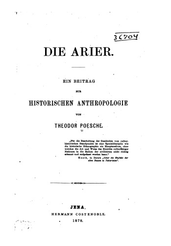 Die Arier: Ein Beitrag zur historischen Anthropologie