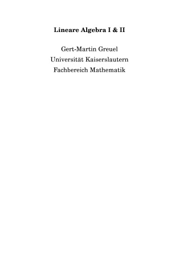 Lineare Algebra I & II [Lecture notes]