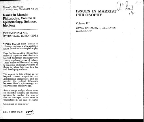 Issues in Marxist Philosophy III