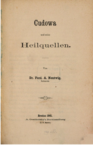 Cudowa und seine Heilquellen