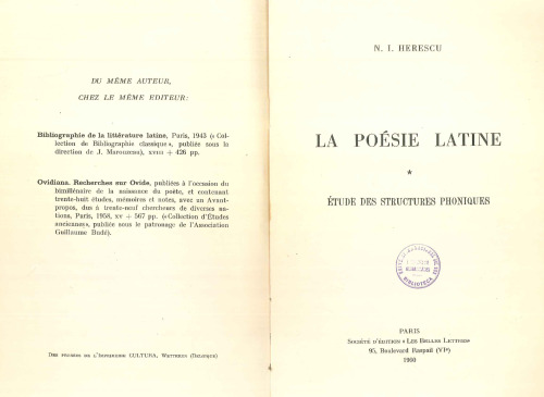 La Poésie Latine: Étude des Structures Phoniques