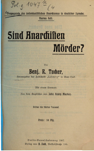 Sind Anarchisten Mörder?